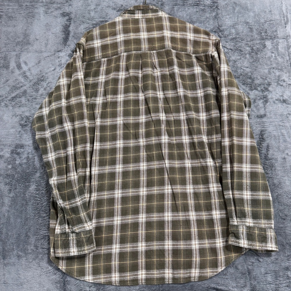 Field & Stream Flannel Shirt Mens XL Olive Green Plaid Long Sleeve Button Up - Picture 3 of 7